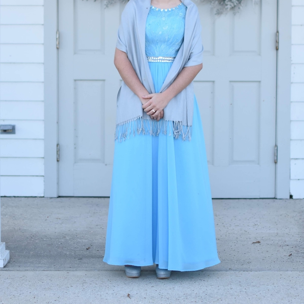 Ice blue weddin dress